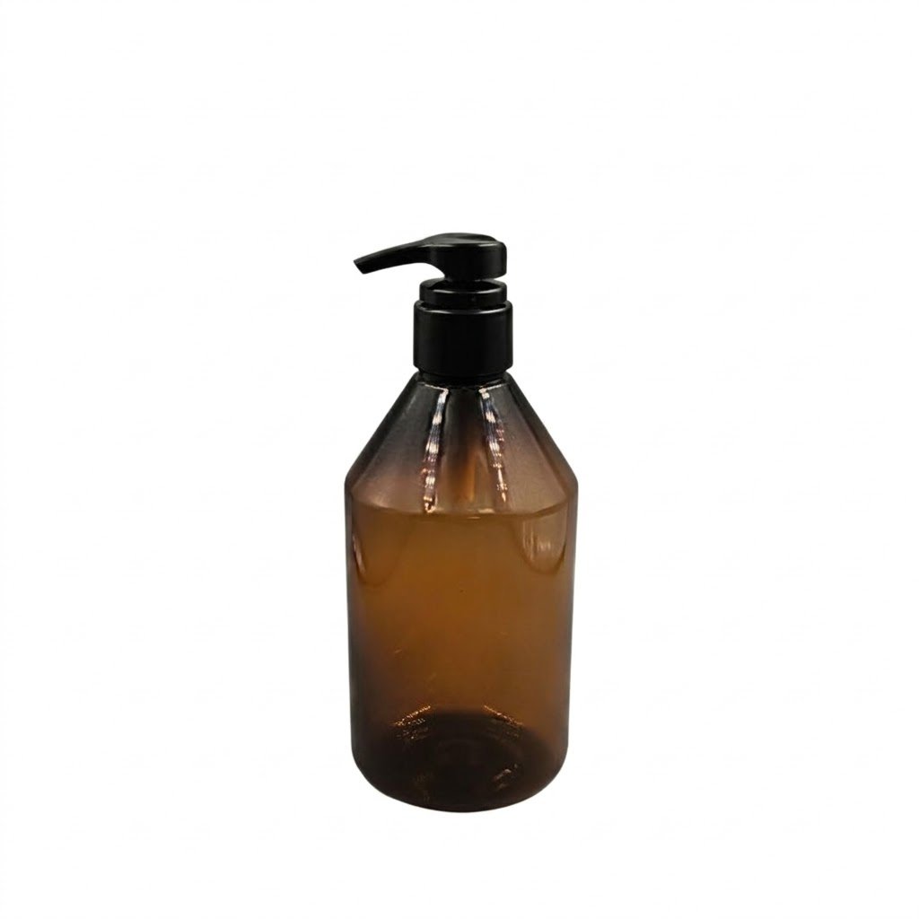 Envase 500ml PET color ambar modelo home con cremera 